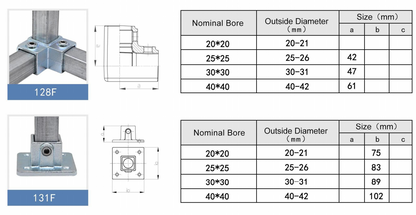 Preminum Cast Iron Square Tube Clamps