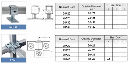 Preminum Cast Iron Square Tube Clamps