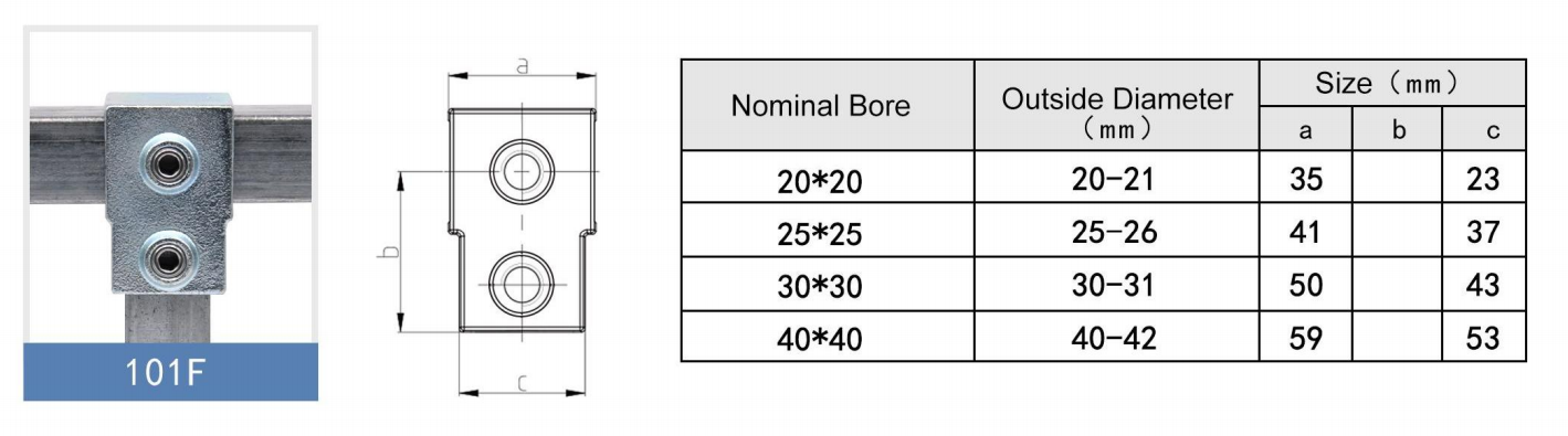 Preminum Cast Iron Square Tube Clamps