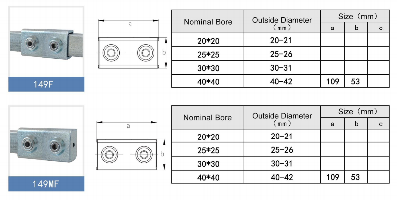 Preminum Cast Iron Square Tube Clamps
