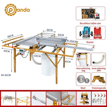 Pandahardware Multifunctional Dust-free Sliding Panel Saw Machine（JT7）