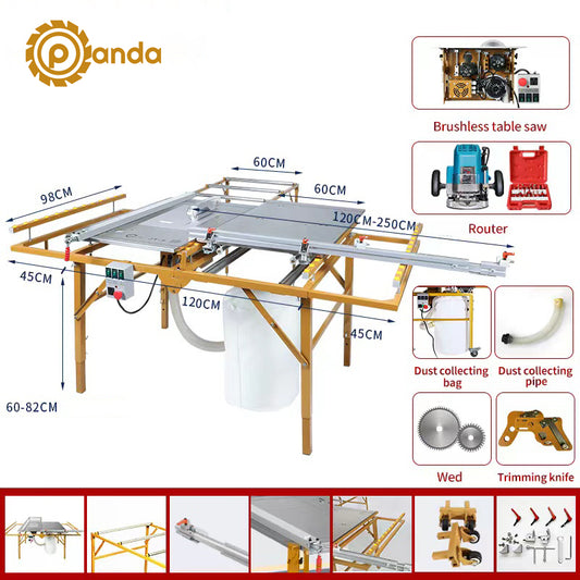 Pandahardware Multifunctional Dust-free Sliding Panel Saw Machine